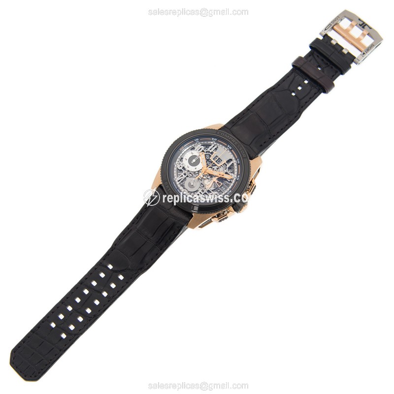 Jaeger-Lecoultre Q2032540 Replica - Ultra Thin - Automatic - 18kt Rose Gold - Silver Dial - Black Alligator Strap - View 2