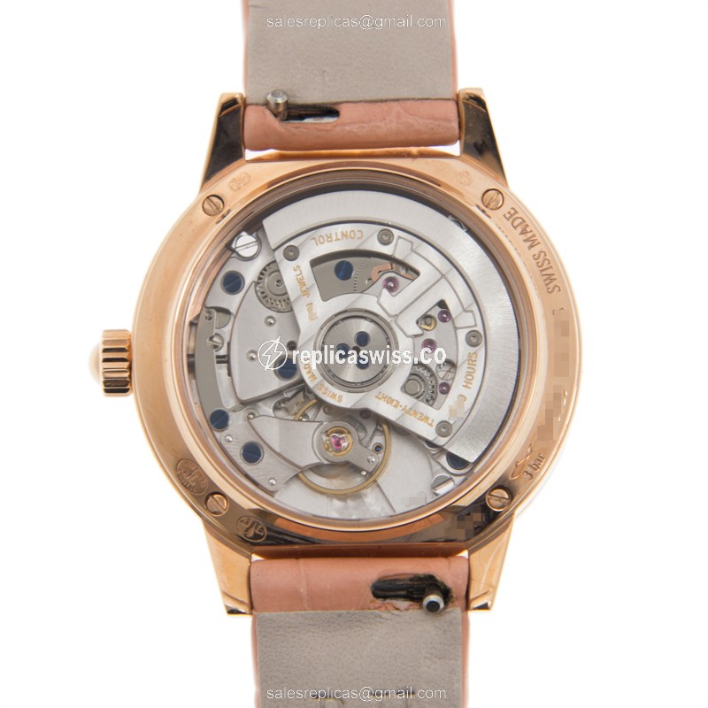 Jaeger-Lecoultre Q3512420 Rendez-Vous Replica - Automatic - 18kt Rose Gold - Diamond Dial - Beige Alligator Strap - View 3