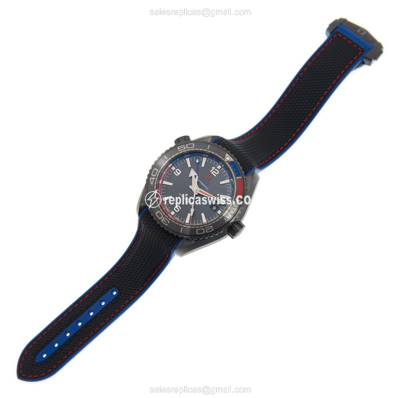 Omega Seamaster Automatic Replica | Ceramic Case | Black Dial | Black Rubber Strap - View 2