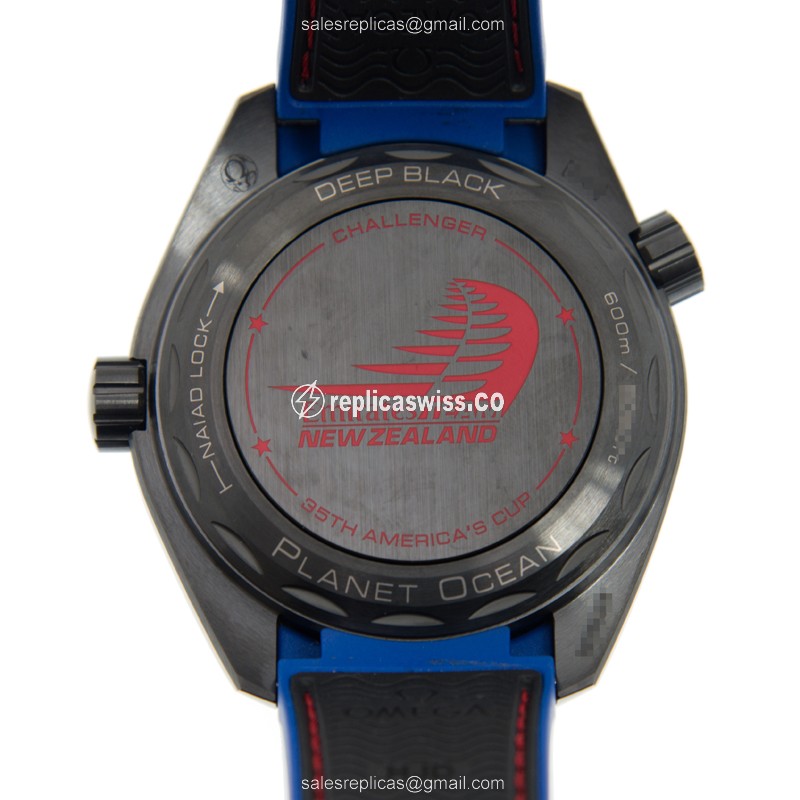 Omega Seamaster Automatic Replica | Ceramic Case | Black Dial | Black Rubber Strap - View 3