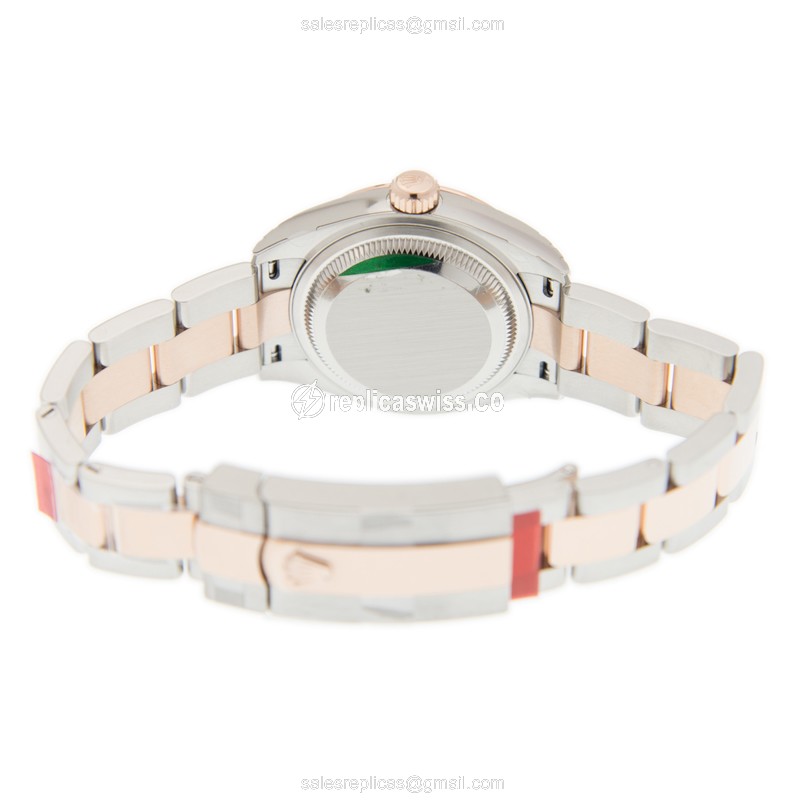 Rolex Datejust Replica - Automatic - 18kt Rose Gold Case - Purple Dial, Gold Strap - View 4