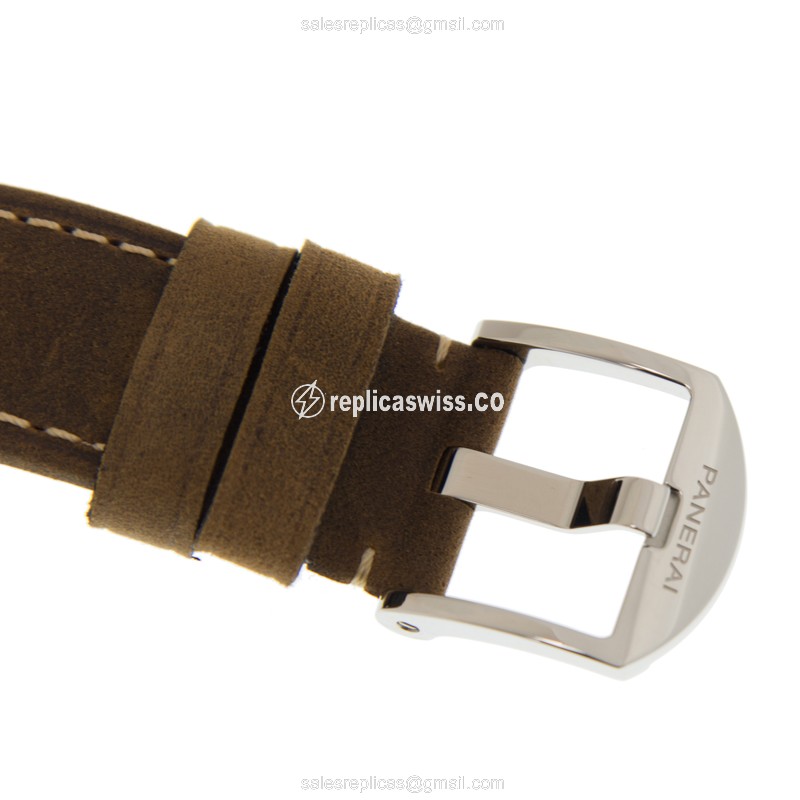 Panerai PAM01048 LUMINOR Replica - Automatic - Steel Case - Black Dial - Brown Leather Strap - View 4