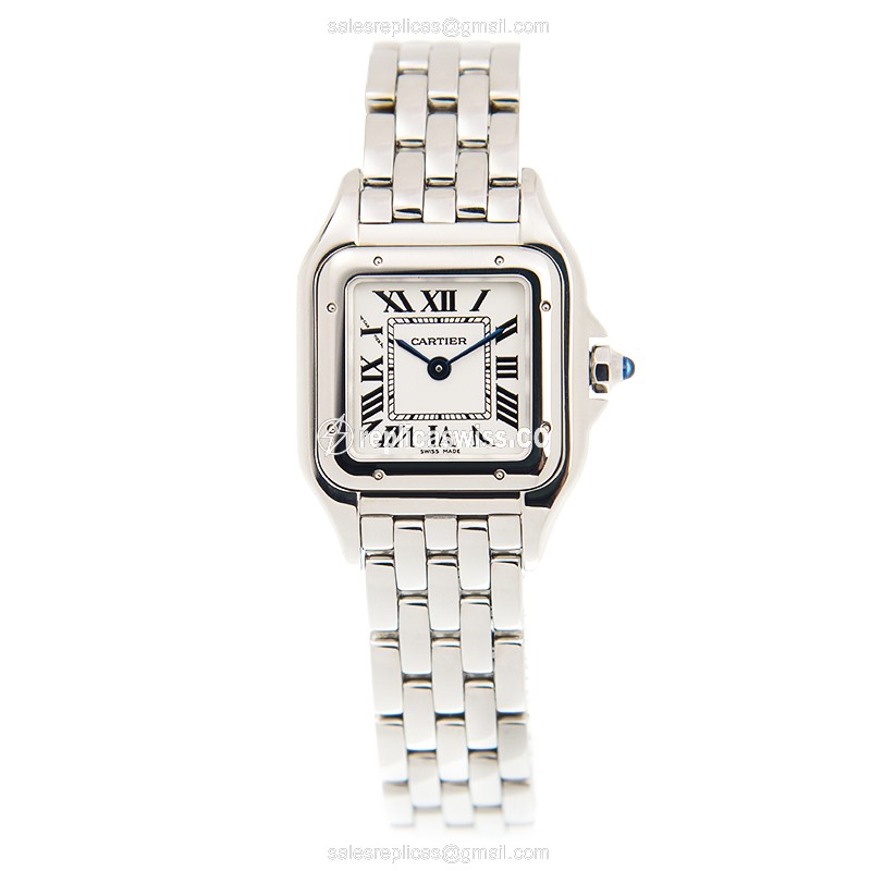 Cartier PANTHeRE Replica - Quartz - Steel Case - Silver Dial - Steel Band - View 2