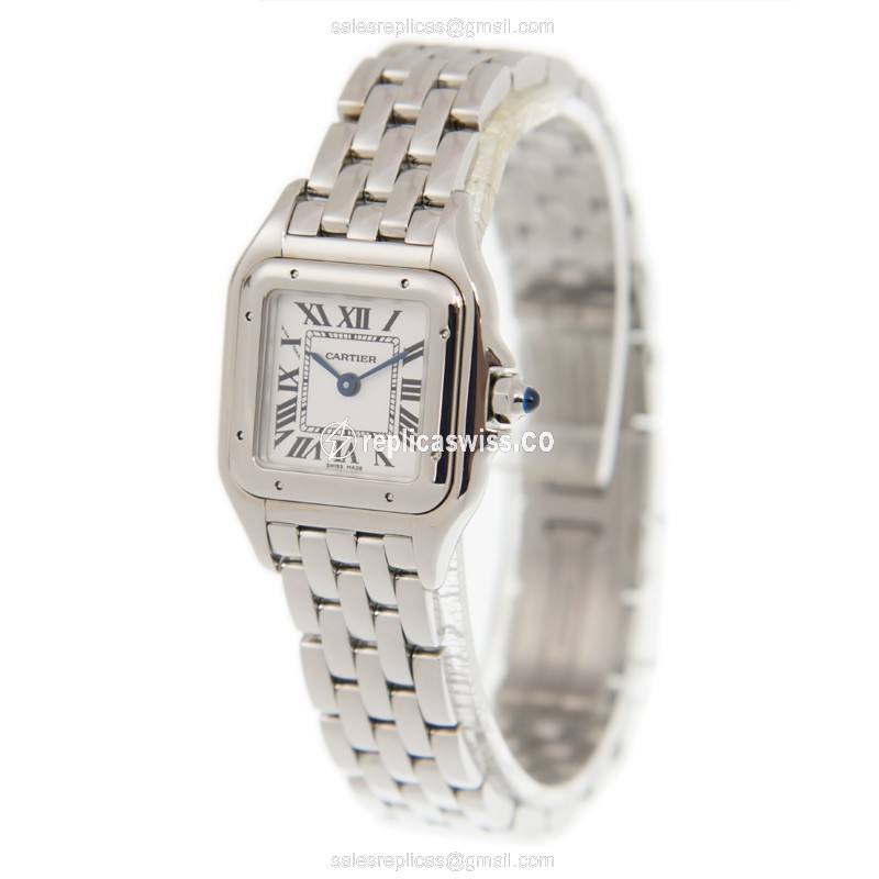 Cartier PANTHeRE Replica - Quartz - Steel Case - Silver Dial - Steel Band - View 3