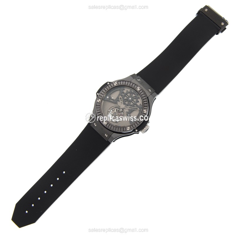 Hublot BIG BANG Replica - Manual - Ceramic Case - Gray Dial - Black Rubber Strap - View 2
