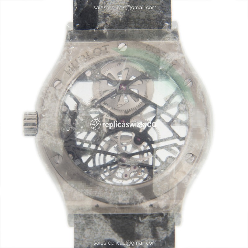 Hublot Classic Fusion Replica - Manual Wind - Titanium Case - Gray Dial - Black Alligator Strap - View 3