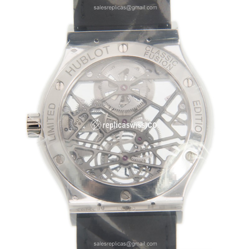Hublot Classic Fusion Replica - Manual - Titanium - Gray Dial - Black Alligator - Sapphire Crystal - View 3