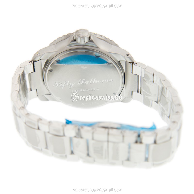 Blancpain 5015D-1140-71B FIFTY Fathoms Replica - Auto - Blue Steel Case - Silver Band - View 4