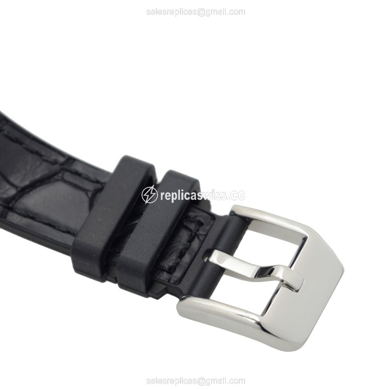 Franck Muller V 32 QZ Replica - Quartz - Stainless Steel Case - Black Dial, Leather Strap - View 4