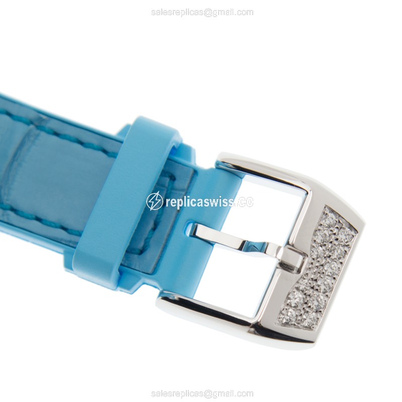 Franck Muller V32 SC AT FO D Vanguard Replica - Automatic, White Dial on Blue Strap - View 4
