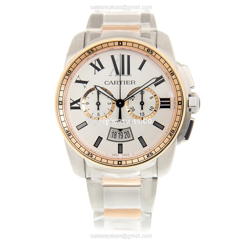 Cartier W7100042 CALIBRE DE CARTIER Automatic 18kt Rose Gold & Steel - View 2