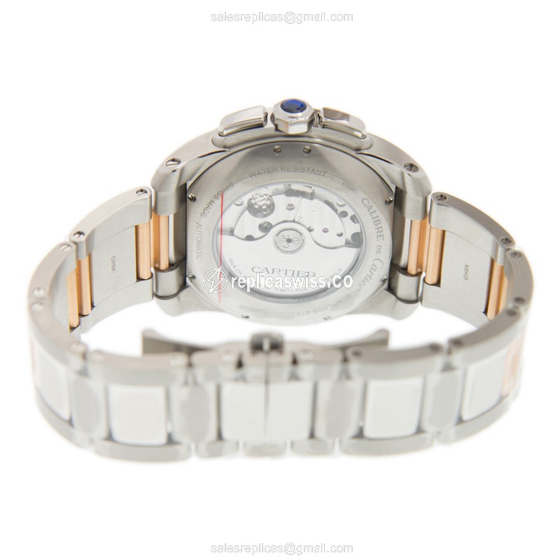 Cartier W7100042 CALIBRE DE CARTIER Automatic 18kt Rose Gold & Steel - View 4
