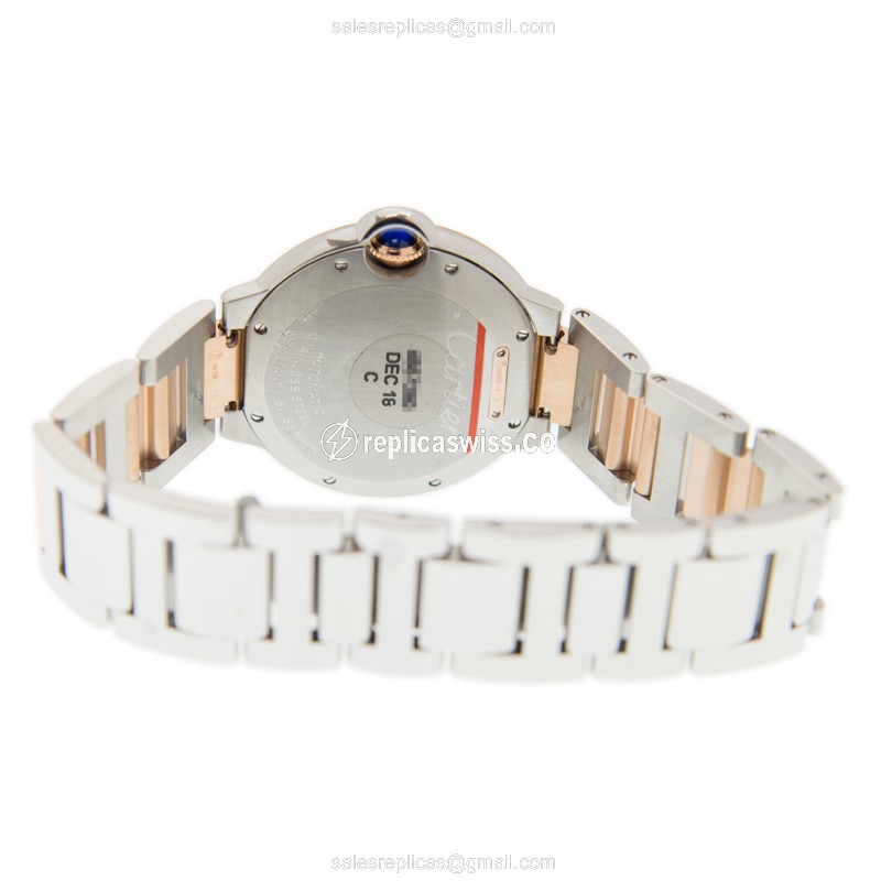 Cartier Ballon Bleu Replica - Automatic - 18kt Rose Gold & Steel - White Dial - View 4