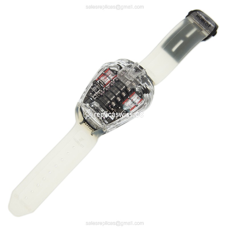 Hublot H905.JX.0001.RT Replica - Manual Wind - Steel Case - Black Dial - Rubber Strap - View 2