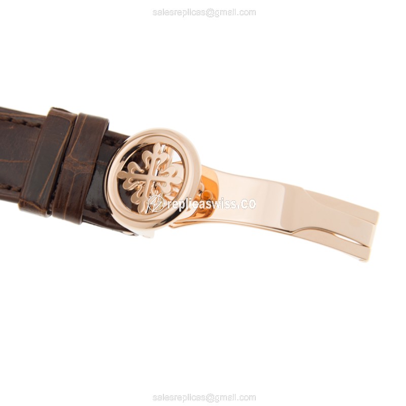 Patek Philippe 5230R-001 Complications - Automatic 18kt Rose Gold - Gray Dial - Black Alligator Strap - View 4