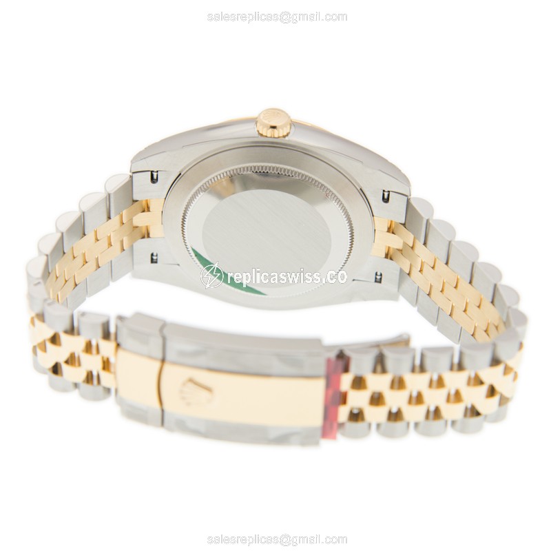Rolex DATEJUST Replica - Automatic - 18kt Gold & Steel - Gray Dial - View 4