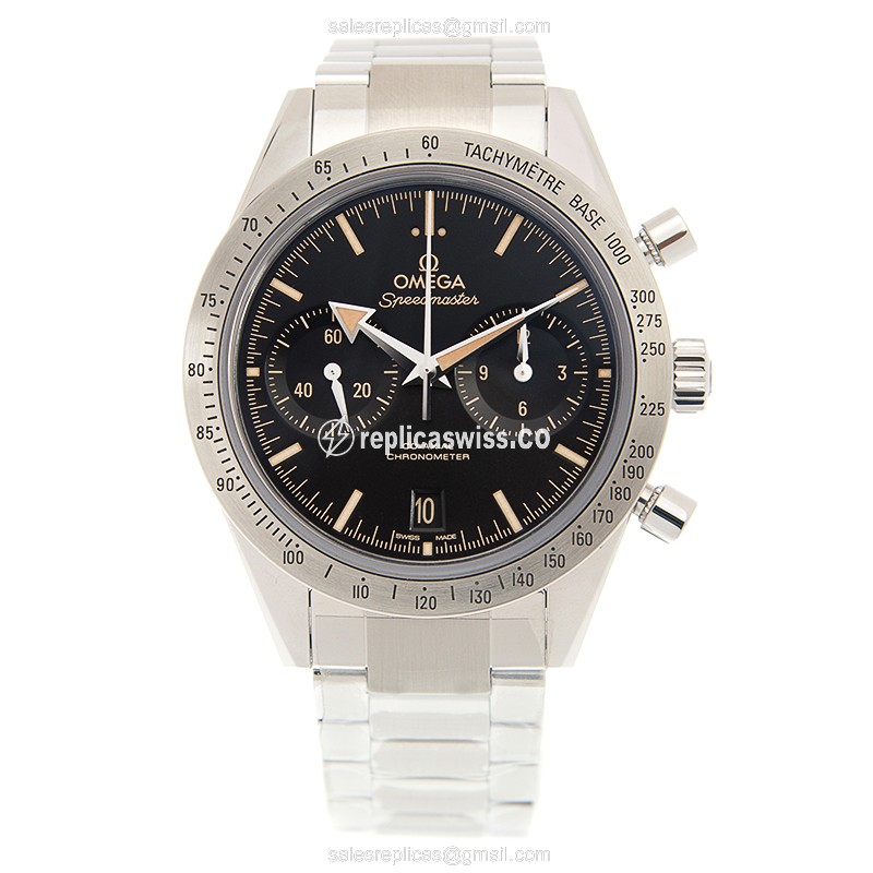 Omega Speedmaster Replica - Automatic - Stainless Steel - Black Dial - Silver Clasp - View 2