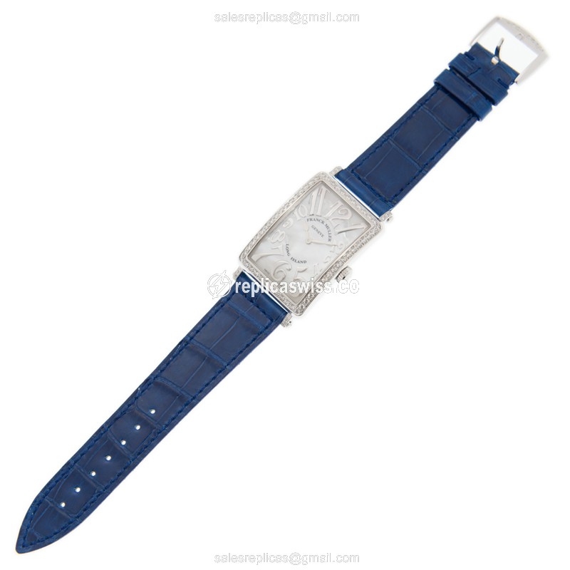 Franck Muller 952 QZ REL MOP D 1R LONG ISLAND Quartz - White Dial - Blue Alligator Buckle - View 2