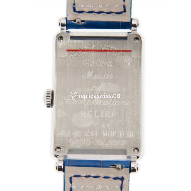 Franck Muller 952 QZ REL MOP D 1R LONG ISLAND Quartz - White Dial - Blue Alligator Buckle - View 3