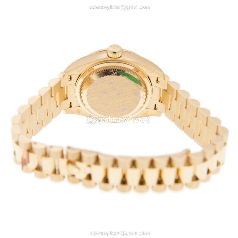 Rolex Datejust Replica - Automatic - 18kt Gold Case - Blue Dial, Gold Strap - View 4