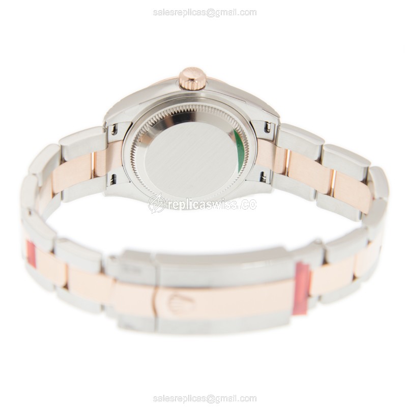 Rolex Lady Datejust Replica - Automatic - 18kt Rose Gold & Steel Case - Pink Dial - View 4