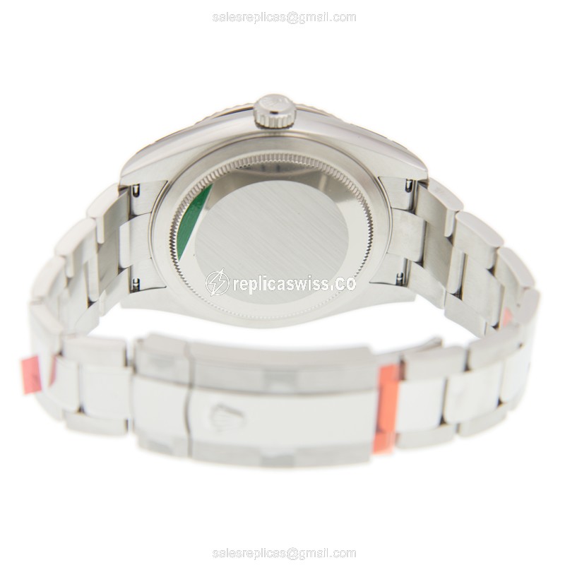 Rolex Sky-Dweller Replica - Automatic - 18kt White Gold & Steel Case - Blue Dial on Silver Steel Strap - View 4