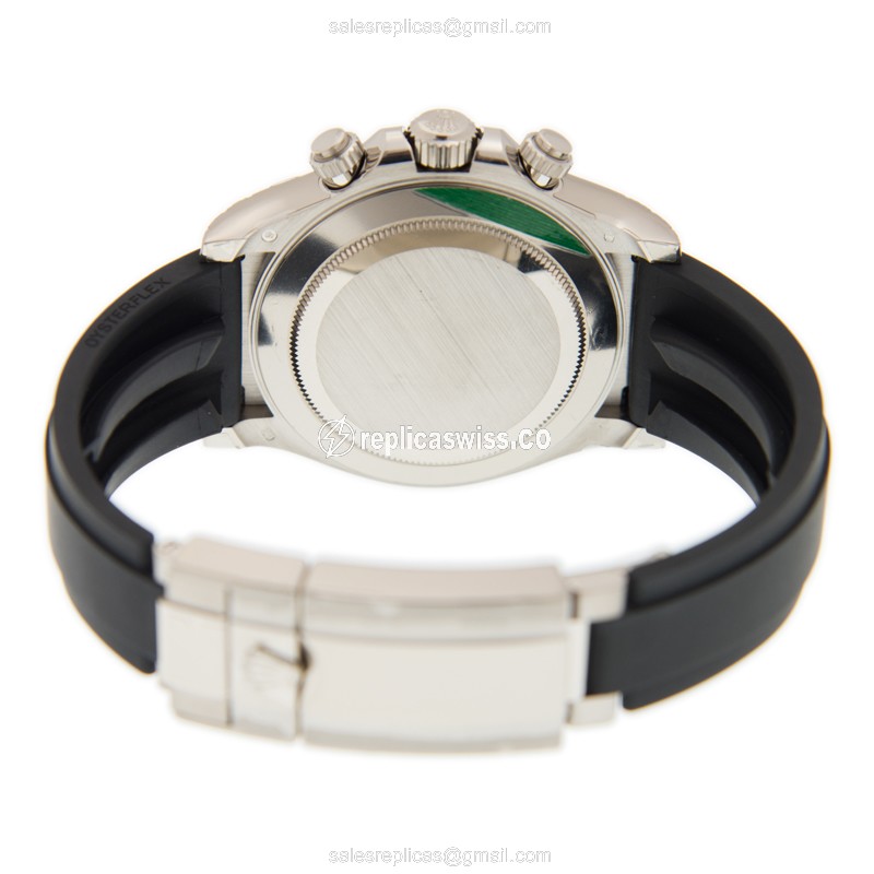 Rolex Daytona Replica - Automatic - 18kt Gold - Gray Dial, Black Rubber Strap - View 4