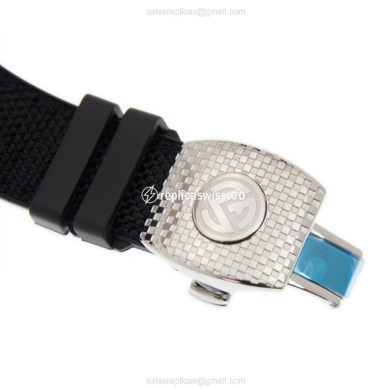 Franck Muller V45SC DT IRON PXL - Automatic - Stainless Steel - Silver Dial - Black Rubber Strap - View 4