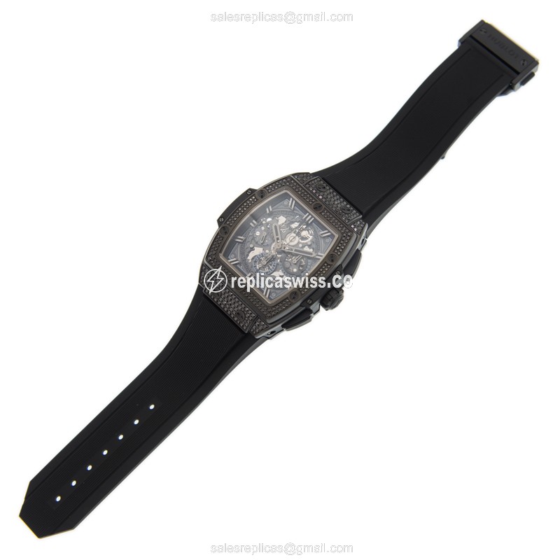 Hublot BIG BANG Replica - Automatic - Titanium Case - Black Dial - Rubber Strap - View 2