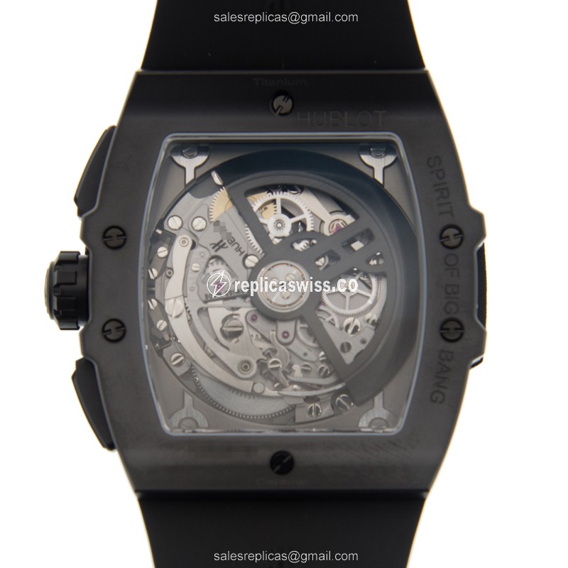 Hublot BIG BANG Replica - Automatic - Titanium Case - Black Dial - Rubber Strap - View 3