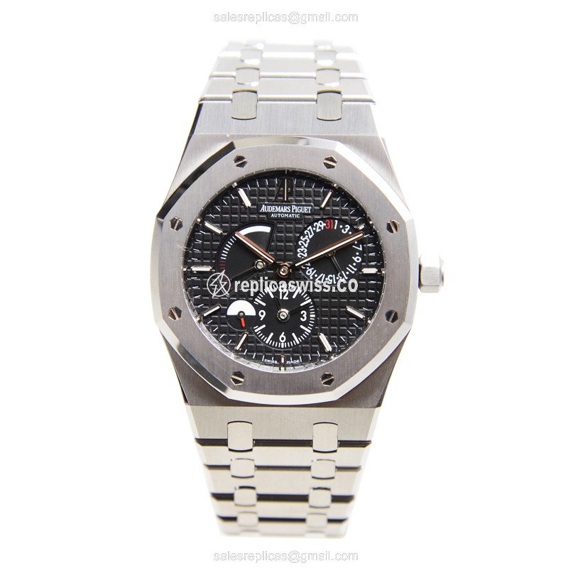 Audemars Piguet Royal Oak - Automatic - Steel Case - Black - Silver Strap - View 2