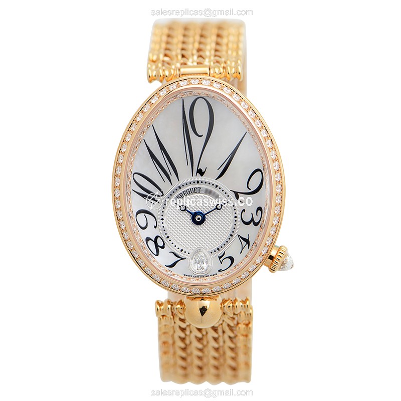Breguet REINE DE NAPLES Replica - Automatic - 18kt Rose Gold - Diamond Dial - Silver Case - View 2