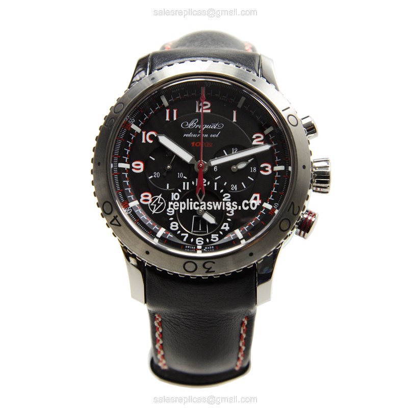 Breguet 3880ST/H2/3XV Replica - Automatic - Black Dial - Leather Strap - Clasp - View 2