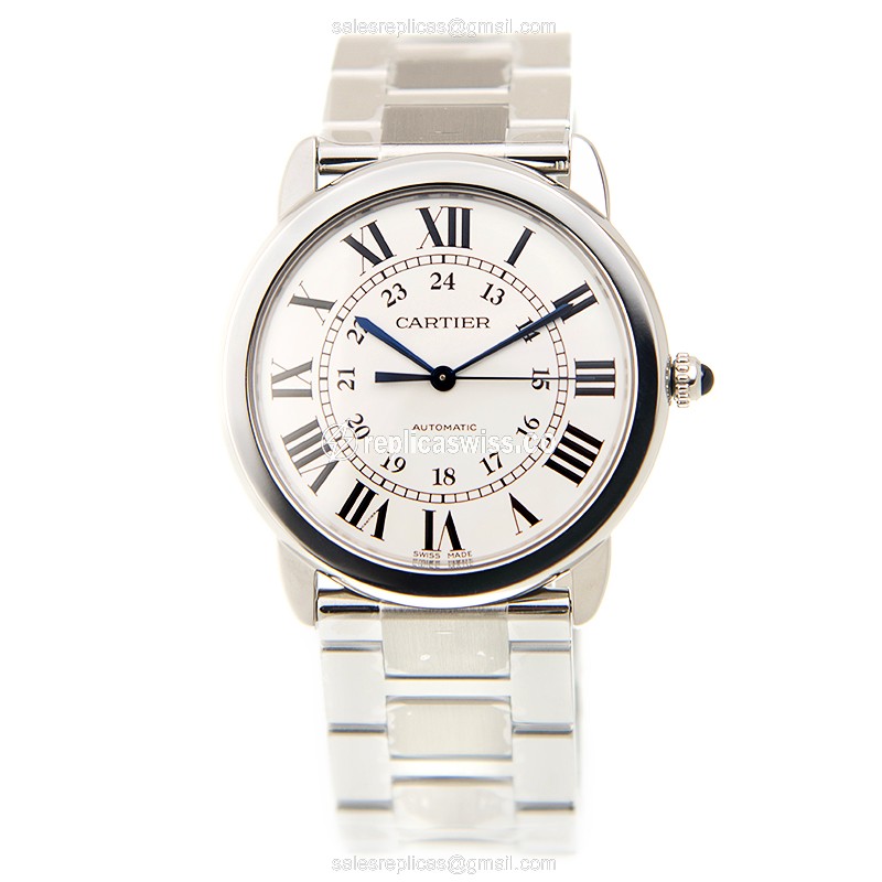Cartier RONDE SOLO - Automatic - Stainless Steel - White Dial - Silver Strap - View 2