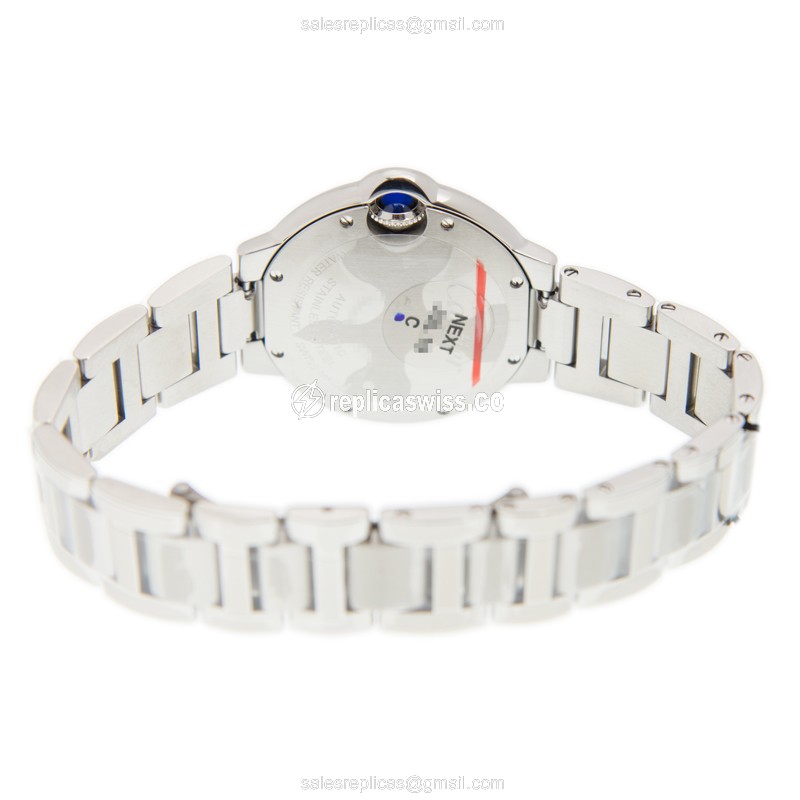 Cartier Ballon Bleu Replica - Automatic - Stainless Steel & Diamond - Silver Dial - View 4