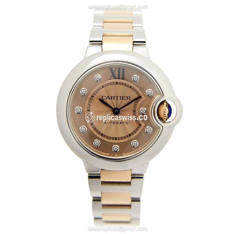 Replica Watch Cartier Ballon Bleu - Automatic Steel Gold - View 2
