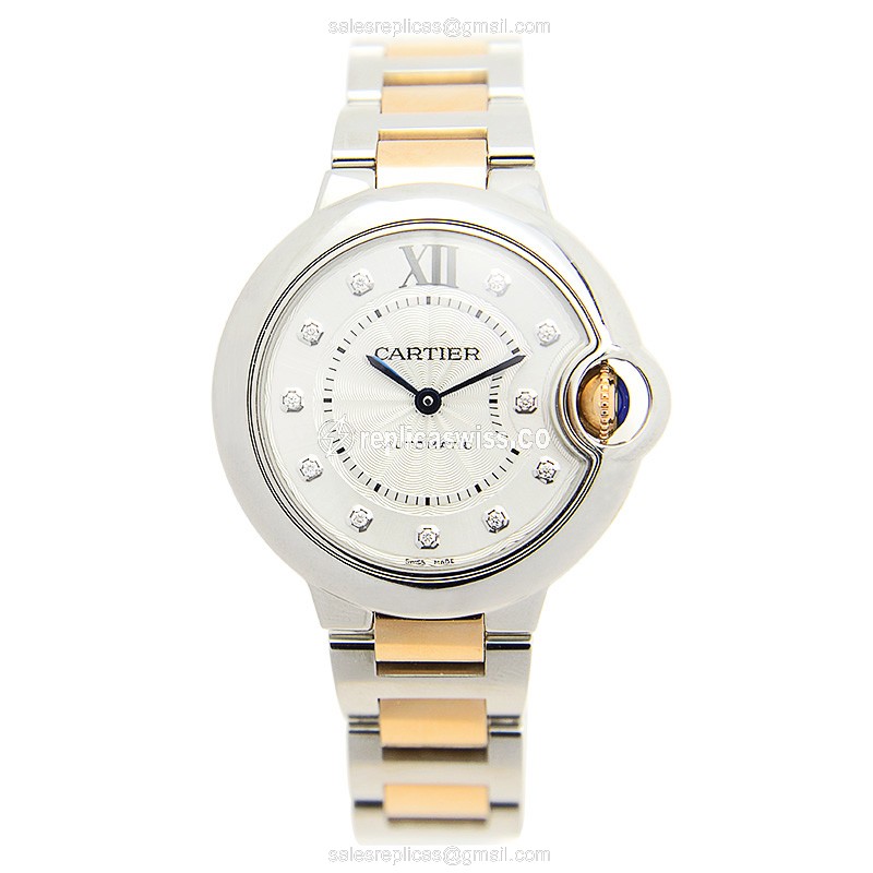 Cartier Ballon Bleu Replica - Automatic - Steel Case - White Dial - Silver Steel Strap - View 2