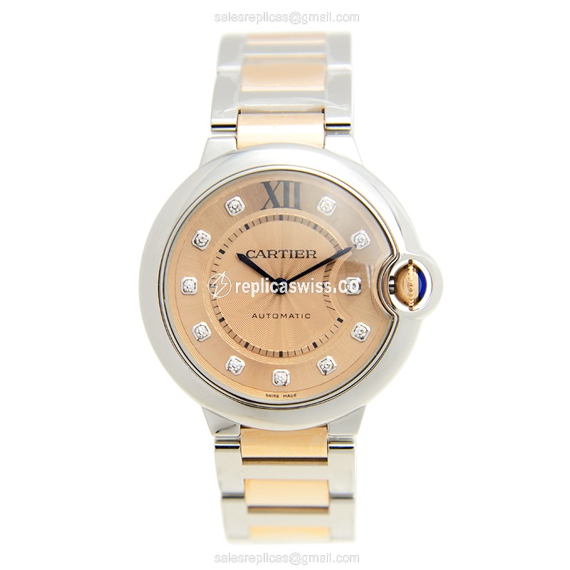 Cartier Ballon Bleu Replica - Automatic - Steel - Pink Dial - View 2