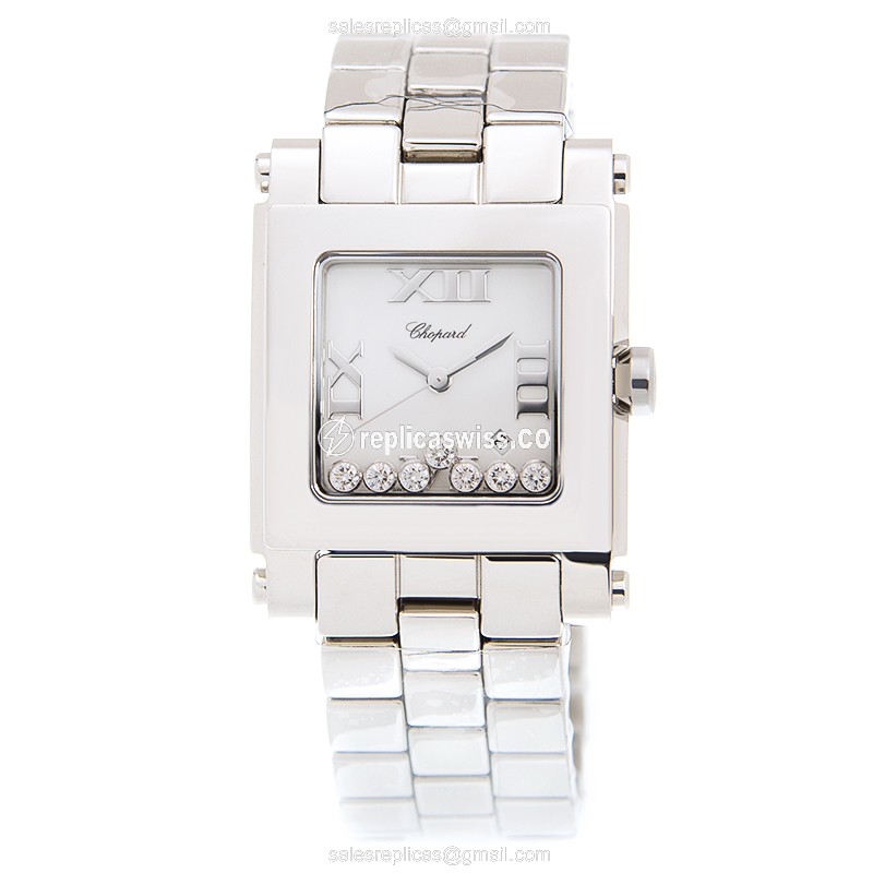 Chopard Happy Sport Quartz - Stainless Steel Case - White Dial - Silver Steel Strap - View 2