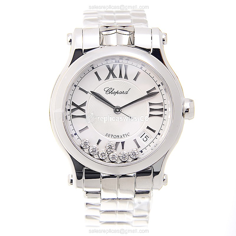Chopard Happy Sport Replica - Automatic - Steel Case - Silver Dial - Steel Band - View 2