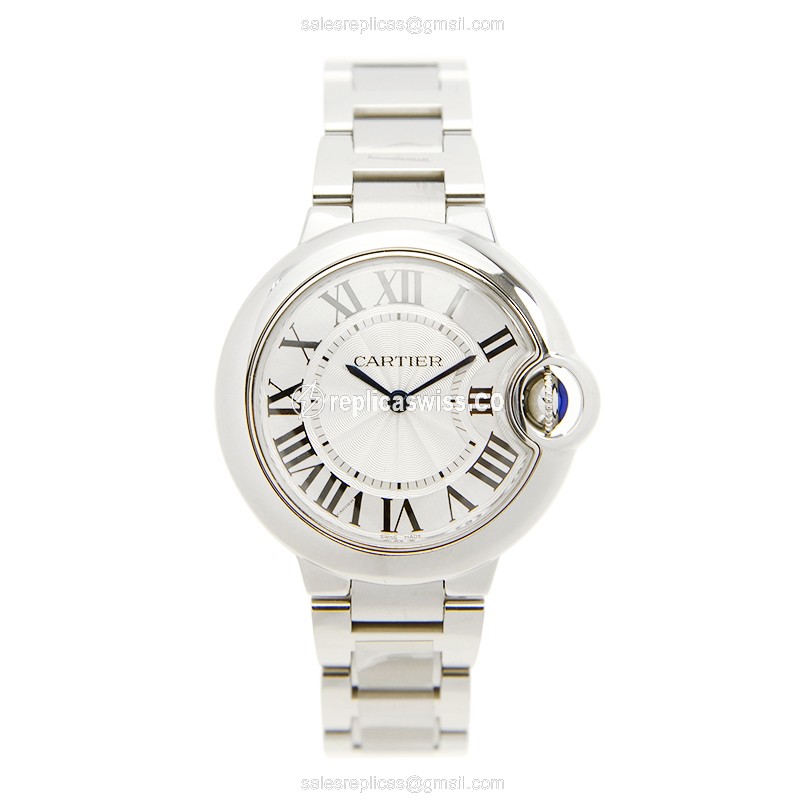 Cartier Ballon Bleu Quartz - Stainless Steel Case - Silver Dial - Steel Strap - View 2