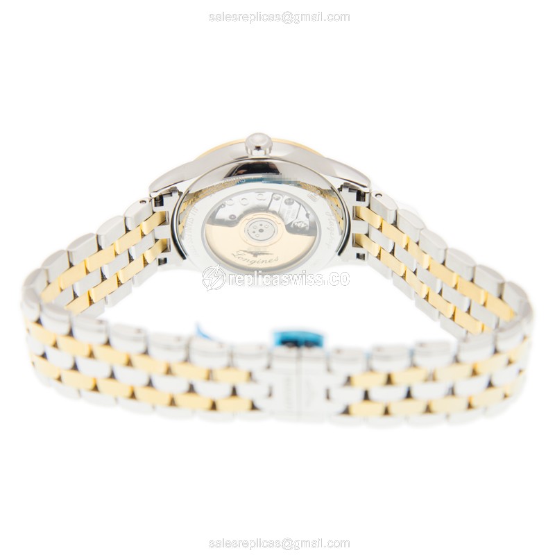 Longines L4.374.3.21.7 Flagship - Automatic - White Dial on Gold PVD Strap - View 4