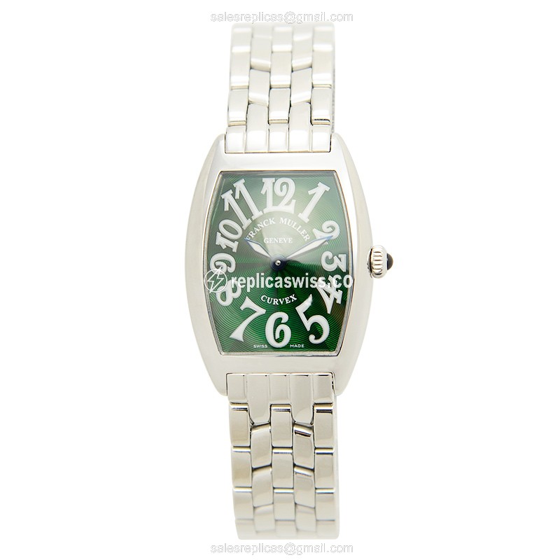 Franck Muller 1752 QZ Replica - Quartz - Steel Case - Green Dial - Silver Clasp - View 2