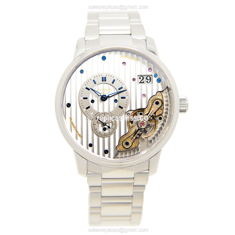 Glashutte 1-91-02-02-02-70 PANO Automatic Steel Silver Dial Clasp Silver Strap - View 2