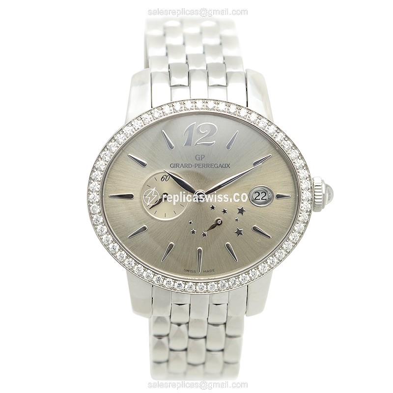 Girard Perregaux 80486D11A861 CATS EYE - Auto - Gold Dial - Diamond Case - Steel Strap - View 2