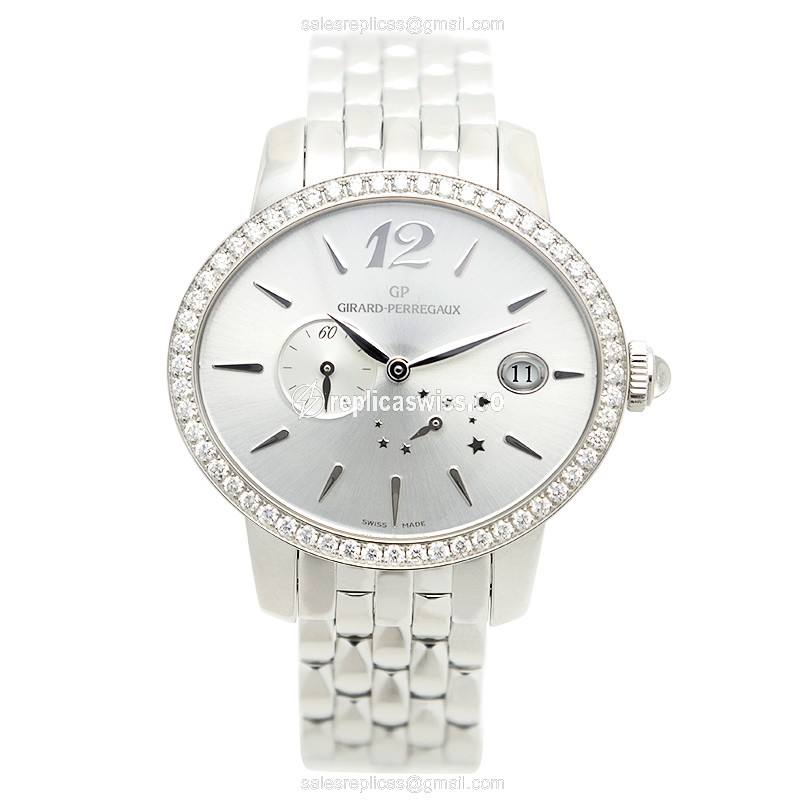 Girard Perregaux 80486D11A36111A CATS EYE - Auto - Diamond Case - Silver Dial - Steel Strap - View 2