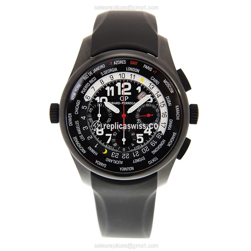 Girard Perregaux 49820-32-611-FK6A - Automatic Titanium - Black Dial - Rubber Strap - View 2