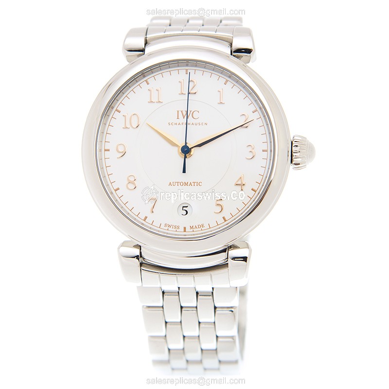 IWC Replica DA VINCI - Automatic - Steel Case - White Dial - Silver Steel Strap - View 2