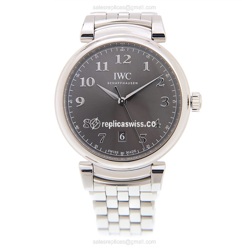 IWC DA VINCI Automatic - Stainless Steel - Dark Grey Dial - Silver Steel Clasp - View 2