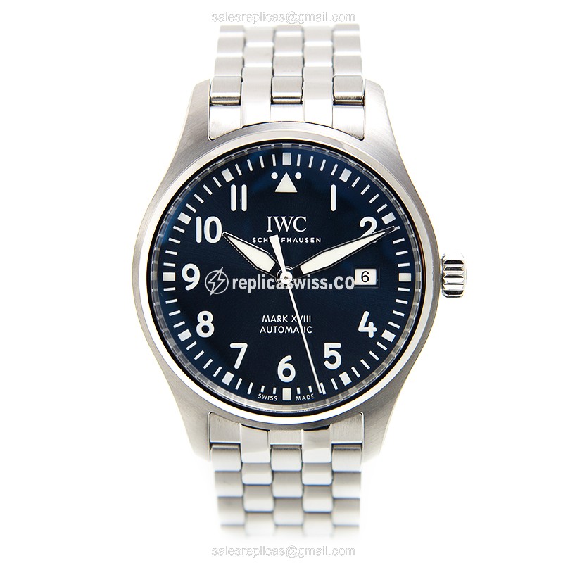 IWC PILOTS Replica - Automatic - Blue Dial - Steel Case & Band - View 2